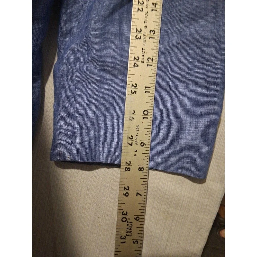 Robert Talbott Carmel Sport Coat Blazer Unstructured 100% Linen Blue Mens 2XL